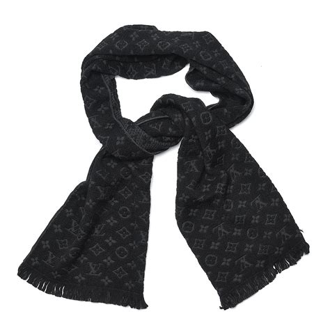 all black lv scarf|louis vuitton scarf women's black.